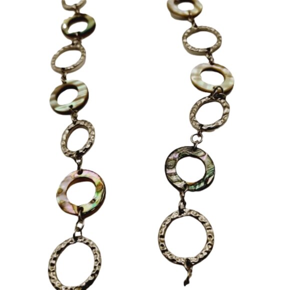 Long Lia Sophia Abalone and Silver-tone Loop Chain Necklace - Picture 13 of 15